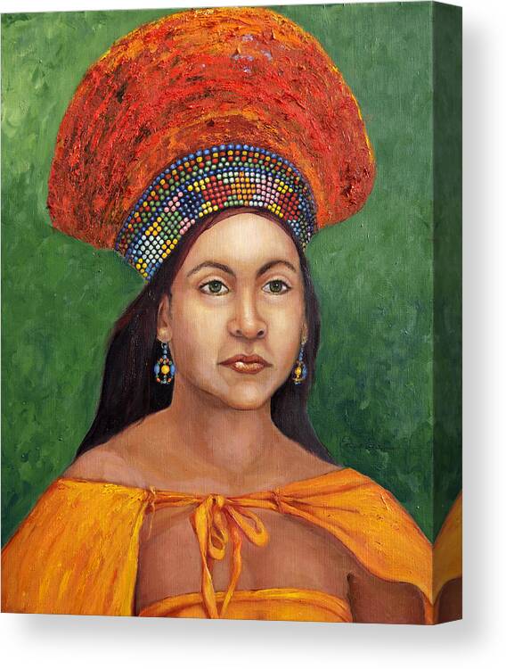 Painting Canvas Print featuring the painting The Zulu Bride by Portraits By NC