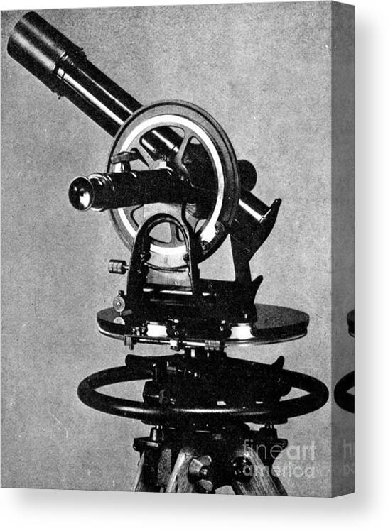 Science Canvas Print featuring the photograph Theodolite, 1919 by Science Source