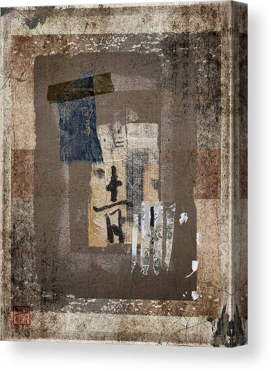 Torn Canvas Print featuring the photograph Torn Papers On Wall Number 3 by Carol Leigh