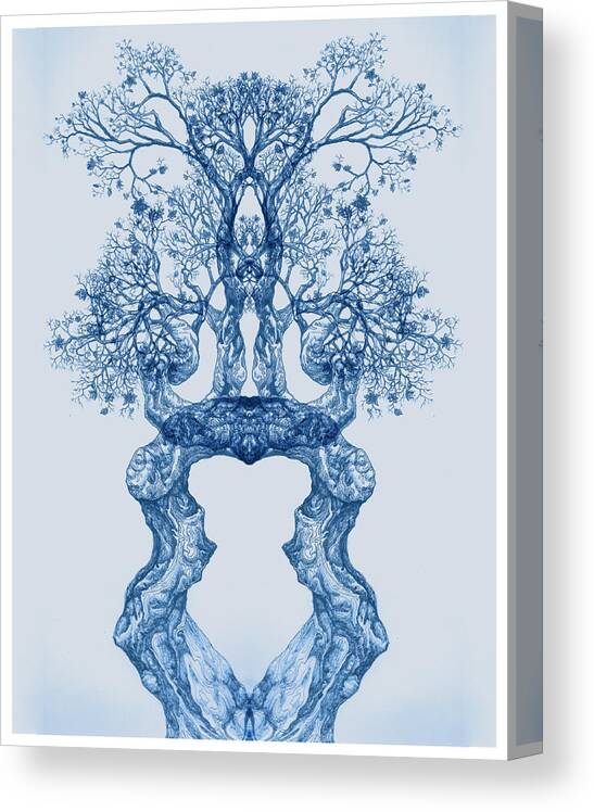 Digital Art Canvas Print featuring the digital art Tree 14 Blue 2 by Brian Kirchner