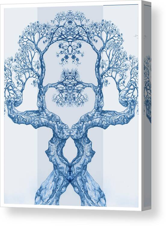 Digital Art Digital Art Canvas Print featuring the digital art Tree 14 Blue 6 by Brian Kirchner