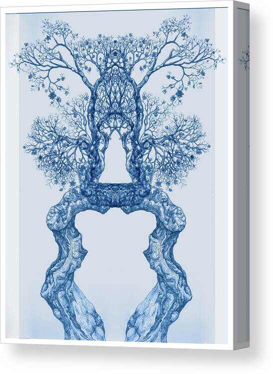 Digital Art Digital Art Canvas Print featuring the digital art Tree 14 Blue 8 by Brian Kirchner