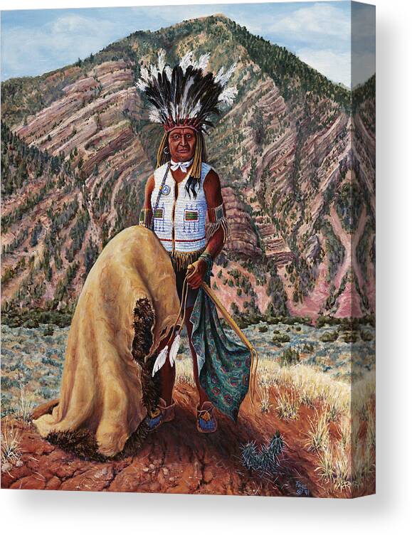 Indian Canvas Print featuring the painting Unca Sam by Page Holland