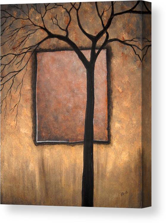 Tree Canvas Print featuring the painting Uncompleted Shadows by Edwin Alverio