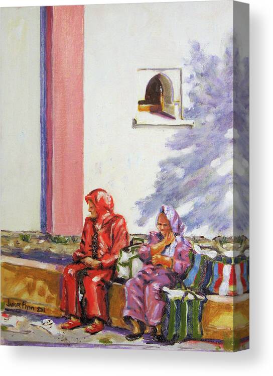 Morocco Canvas Print featuring the painting Waiting by James Flynn