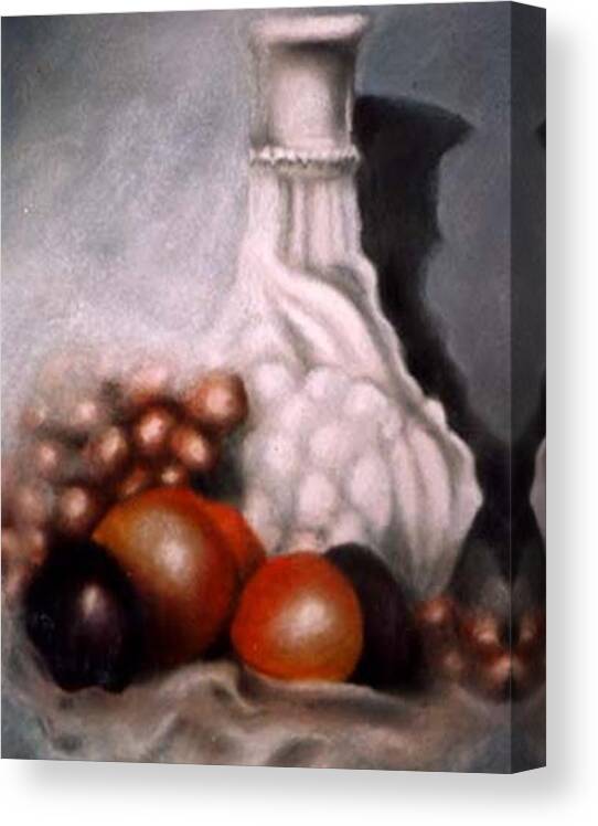Pasatel Still Life Canvas Print featuring the painting White Carafe by Jordana Sands