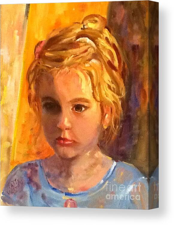 Children Canvas Print featuring the painting Willa by Patsy Walton