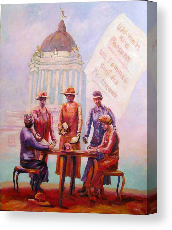 Women Canvas Print featuring the painting Women are Persons by Naomi Gerrard