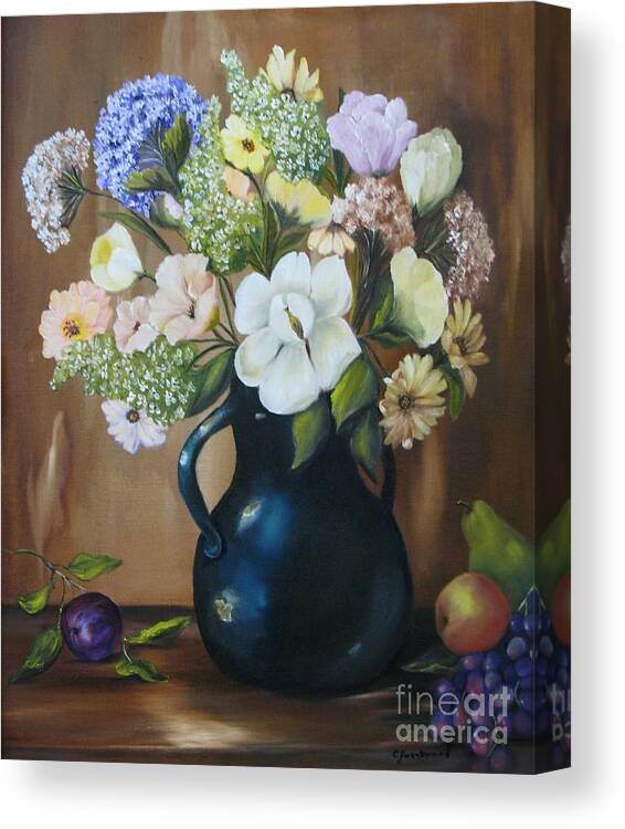 Bouquet Canvas Print featuring the painting Garden Bouquet by Carol Sweetwood