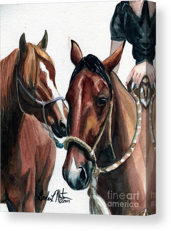 Wild Horse Canvas Print featuring the painting Overlapping by Linda L Martin