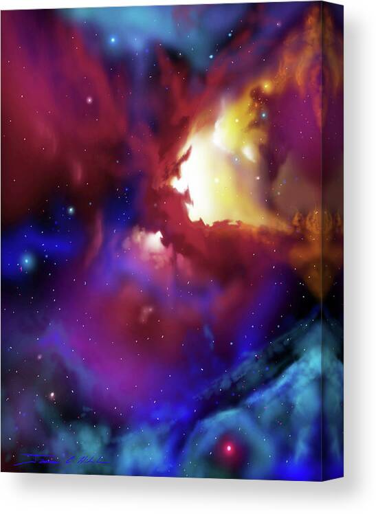 James Christopher Hill Canvas Print featuring the painting Bat Nebula #2 by James Hill