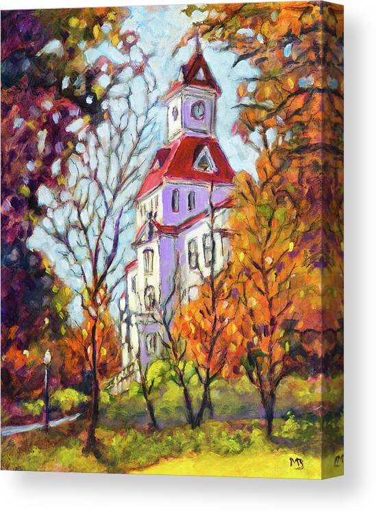 Benton County Courthouse Canvas Print featuring the painting Benton County Courthouse #1 by Mike Bergen