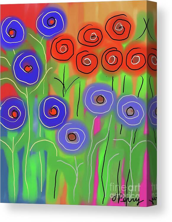 Flower Art Canvas Print featuring the digital art Carefree #1 by D Perry