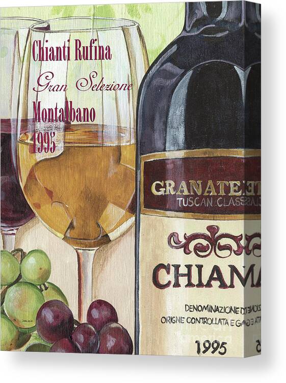 Wine Canvas Print featuring the painting Chianti Rufina #1 by Debbie DeWitt