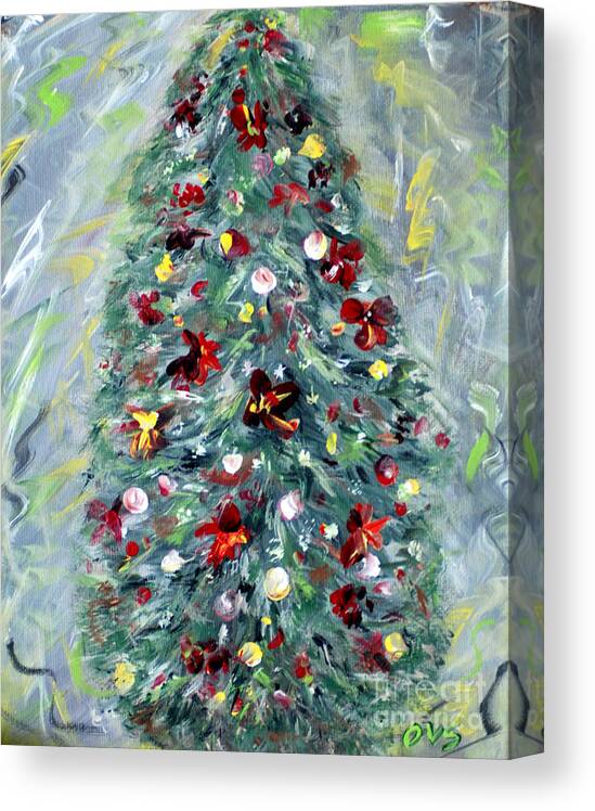 Best Offer On Original Art Canvas Print featuring the painting Christmas Tree. Green by Oksana Semenchenko