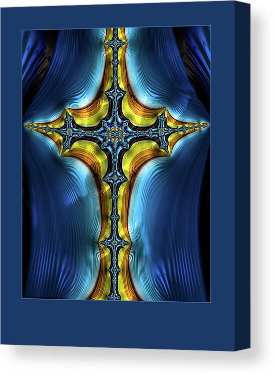 Cross Canvas Print featuring the photograph Cross on Blue #1 by Constance Sanders
