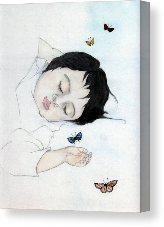 Child Canvas Print featuring the painting Metamorphosis by Fumiyo Yoshikawa