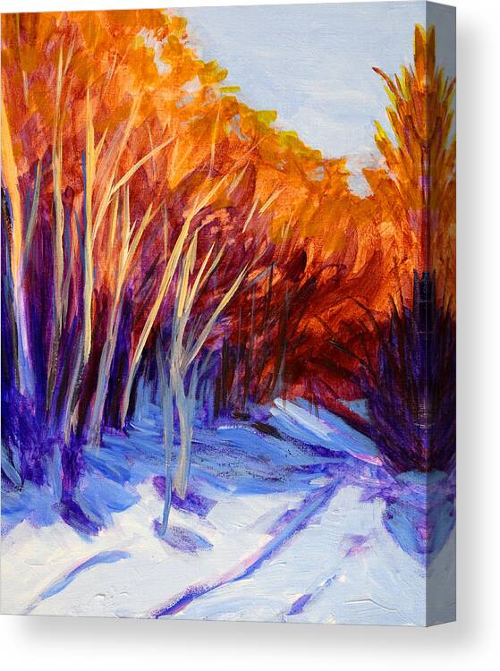 Oregon Landscape Painting Canvas Print featuring the painting First Snow #2 by Nancy Merkle