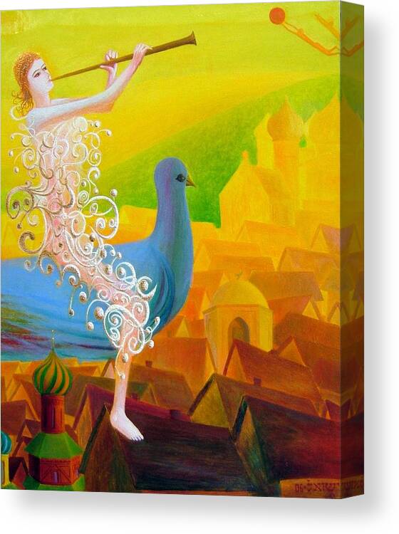 Flight Of The Soul Canvas Print featuring the painting Flight of the Soul #2 by Israel Tsvaygenbaum