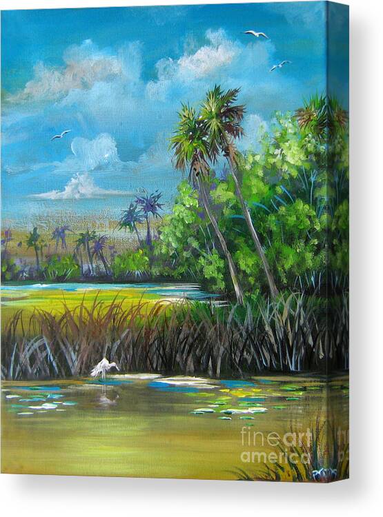 Florida Canvas Print featuring the painting Florida Landscape #1 by Bella Apollonia