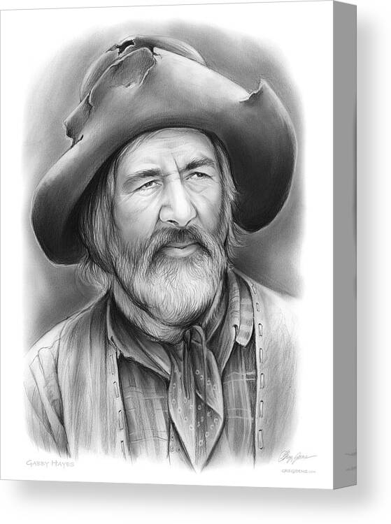 Gabby Hayes Canvas Print featuring the drawing Gabby Hayes #1 by Greg Joens