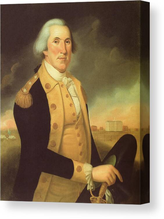 George Washington Canvas Print featuring the painting General George Washington #2 by War Is Hell Store