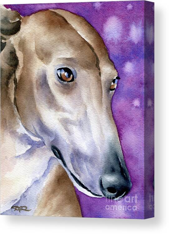 Greyhound Canvas Print featuring the painting Greyhound #2 by David Rogers