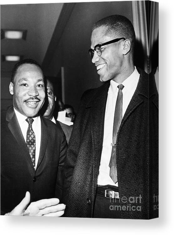 1964 Canvas Print featuring the photograph King And Malcolm X, 1964 #1 by Granger