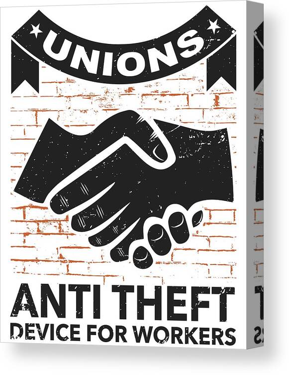 Union Canvas Print featuring the digital art Labor Union of America Pro Union Worker Protest Light #1 by Nikita Goel