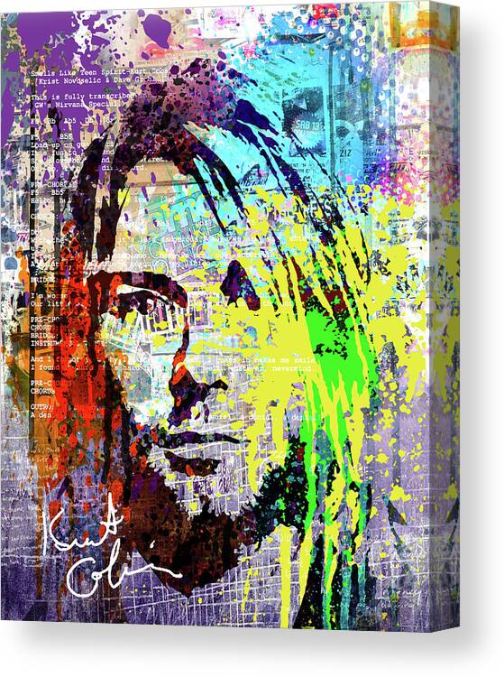 Nirvana Canvas Print featuring the painting Nirvana Art #1 by Art Popop