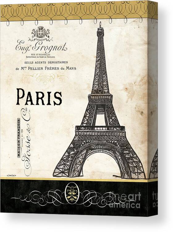 Paris Canvas Print featuring the painting Paris Ooh La La 1 by Debbie DeWitt