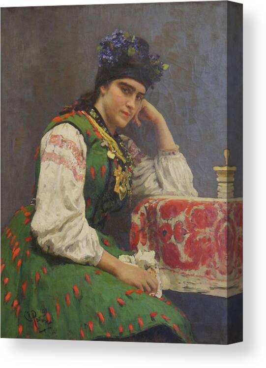 Ilya Repin Canvas Print featuring the painting Portrait Of Sophia Dragomirova by Ilya Repin
