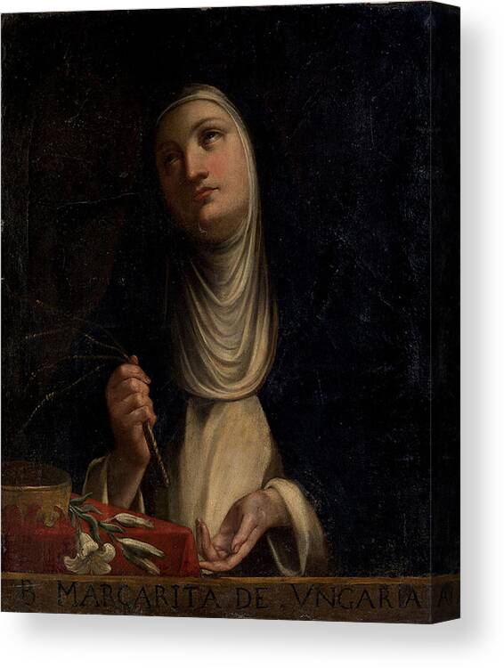 Emilian School Canvas Print featuring the painting Saint Margaret From Hungary #1 by MotionAge Designs