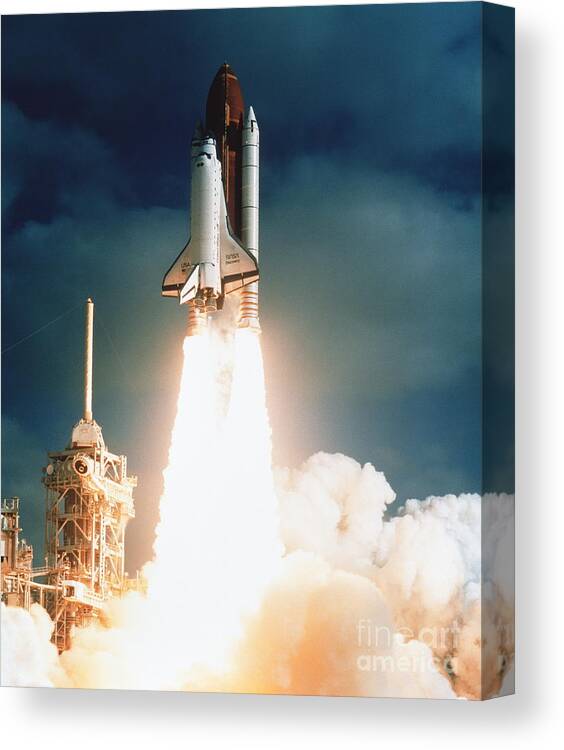 Space Telescopes Canvas Print featuring the photograph Space Shuttle Launch by NASA Science Source