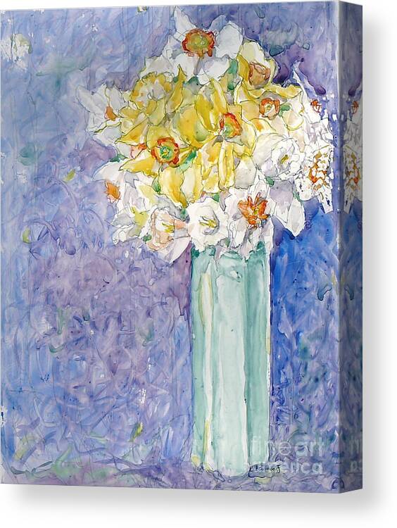 Watercolor Canvas Print featuring the painting Spring Blossoms by Jan Bennicoff