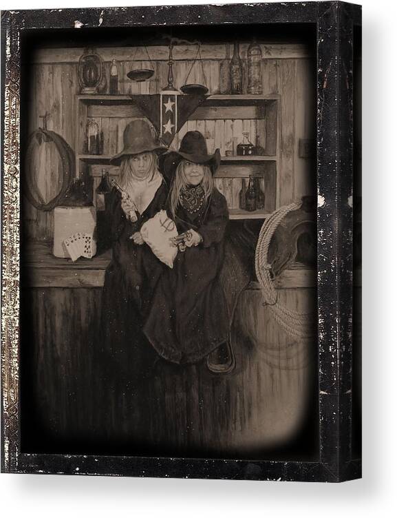 Western Paintings Canvas Print featuring the painting The Younger Kids #1 by Traci Goebel