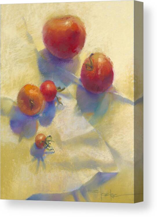 Tomatoes Canvas Print featuring the painting Tomato Blues by Cathy Locke