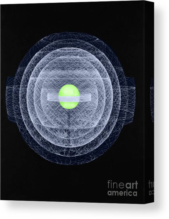 Atom Canvas Print featuring the photograph Uranium-235 Atom Model #1 by Science Source