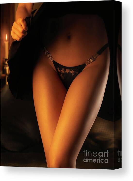 Woman Wearing Black Lacy Panties #1 Canvas Print / Canvas Art by Maxim  Images Exquisite Prints - Fine Art America