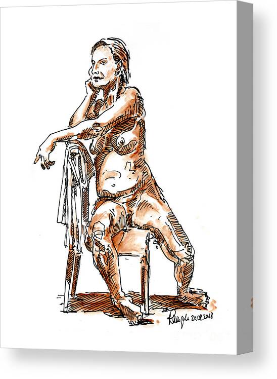 woman figure sketch sitting