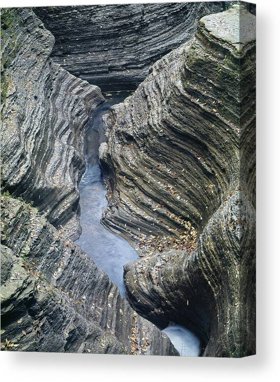 Glen Creek Canvas Print featuring the photograph 131508 Glen Creek Rock Patterns by Ed Cooper Photography