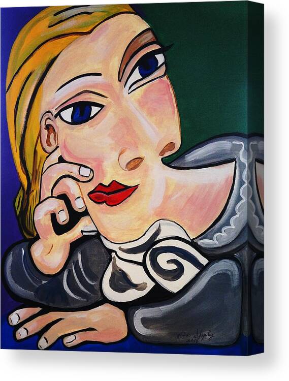Picasso Canvas Print featuring the painting Thinker by Nora Shepley