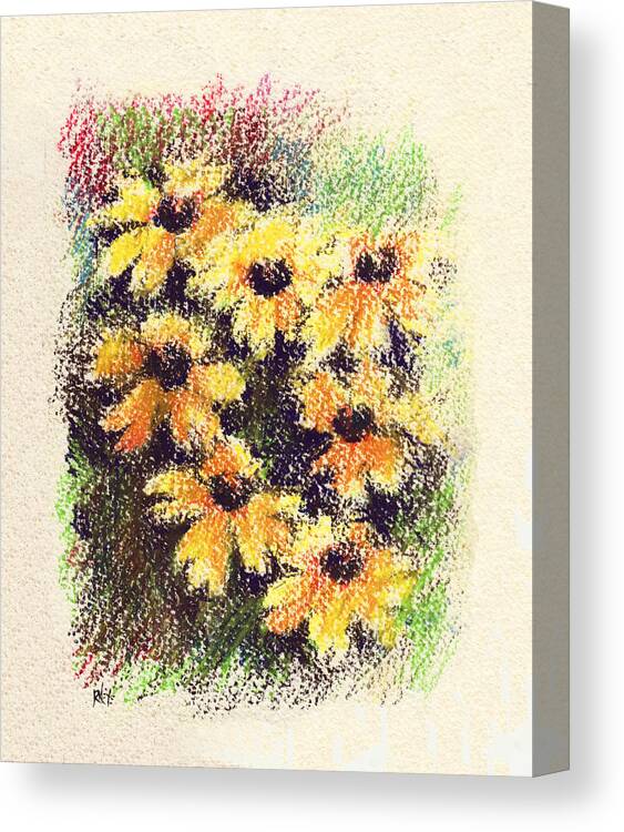 Daisy Canvas Print featuring the drawing Daisies #2 by William Russell Nowicki