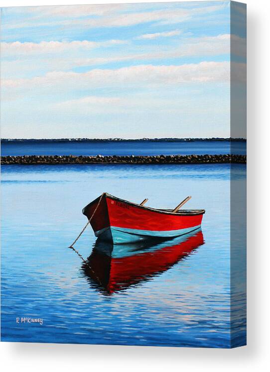 Boat Canvas Print featuring the painting Eastpoint Red by Rick McKinney