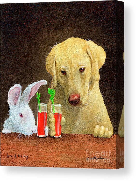 Will Bullas Canvas Print featuring the painting Hare of the dog... #2 by Will Bullas