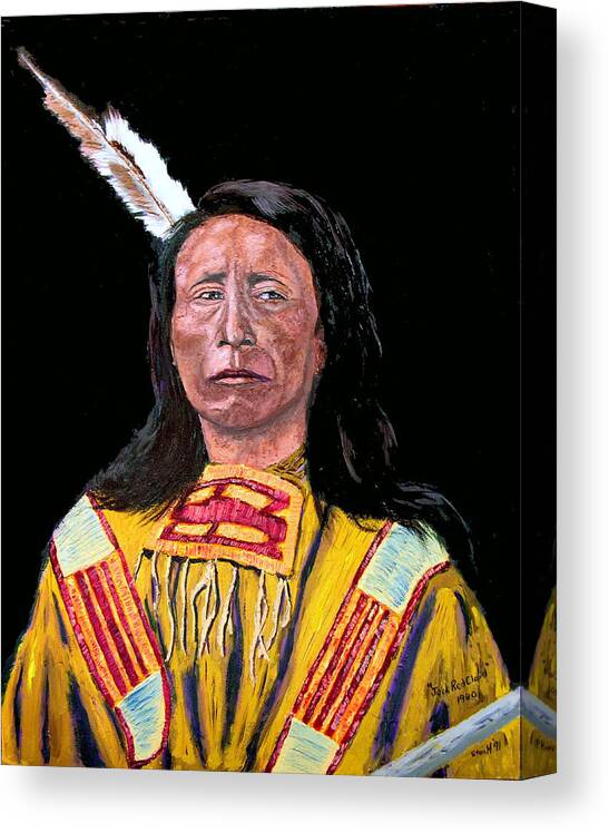 Indian Canvas Print featuring the painting Jack Red Cloud #2 by Stan Hamilton