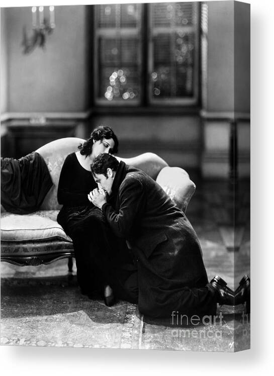 -couples- Canvas Print featuring the photograph Silent Film Still: Couples #2 by Granger