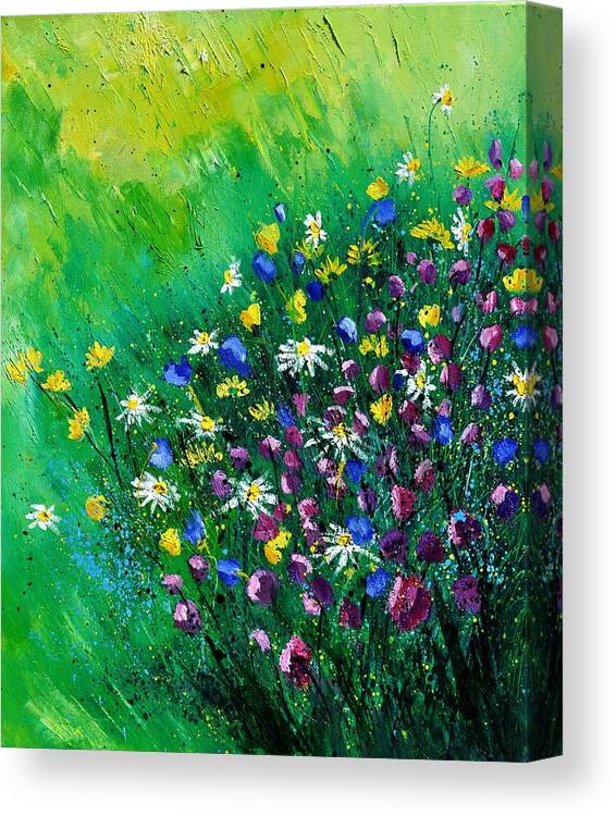 Flowers Canvas Print featuring the painting Wild Flowers #4 by Pol Ledent