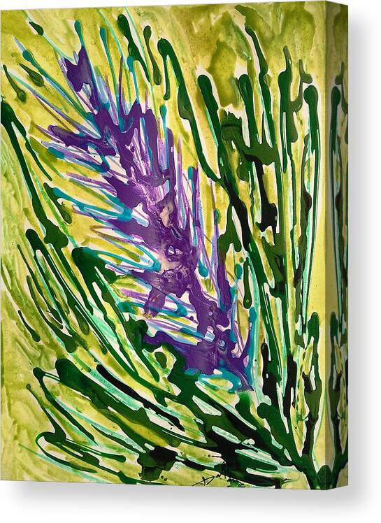 Abstract Canvas Print featuring the painting Divine Flowers #2388 by Baljit Chadha