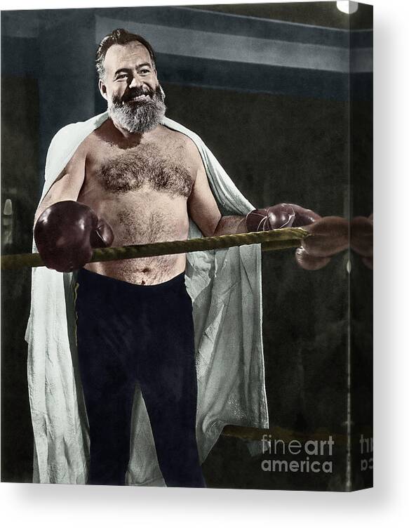 1944 Canvas Print featuring the photograph Ernest Hemingway #15 by Granger